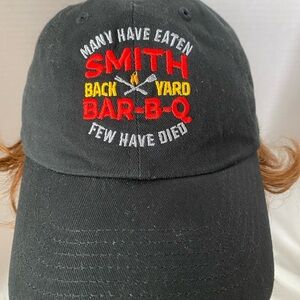 Embroidered BBQ Baseball Cap Smith Family Name Gift